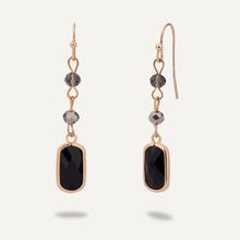 Load image into Gallery viewer, Venus Crystal Drop Earrings - Gold &amp; Black