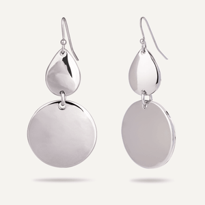 Eternal Geometric Drop Earrings - Silver Rhodium
