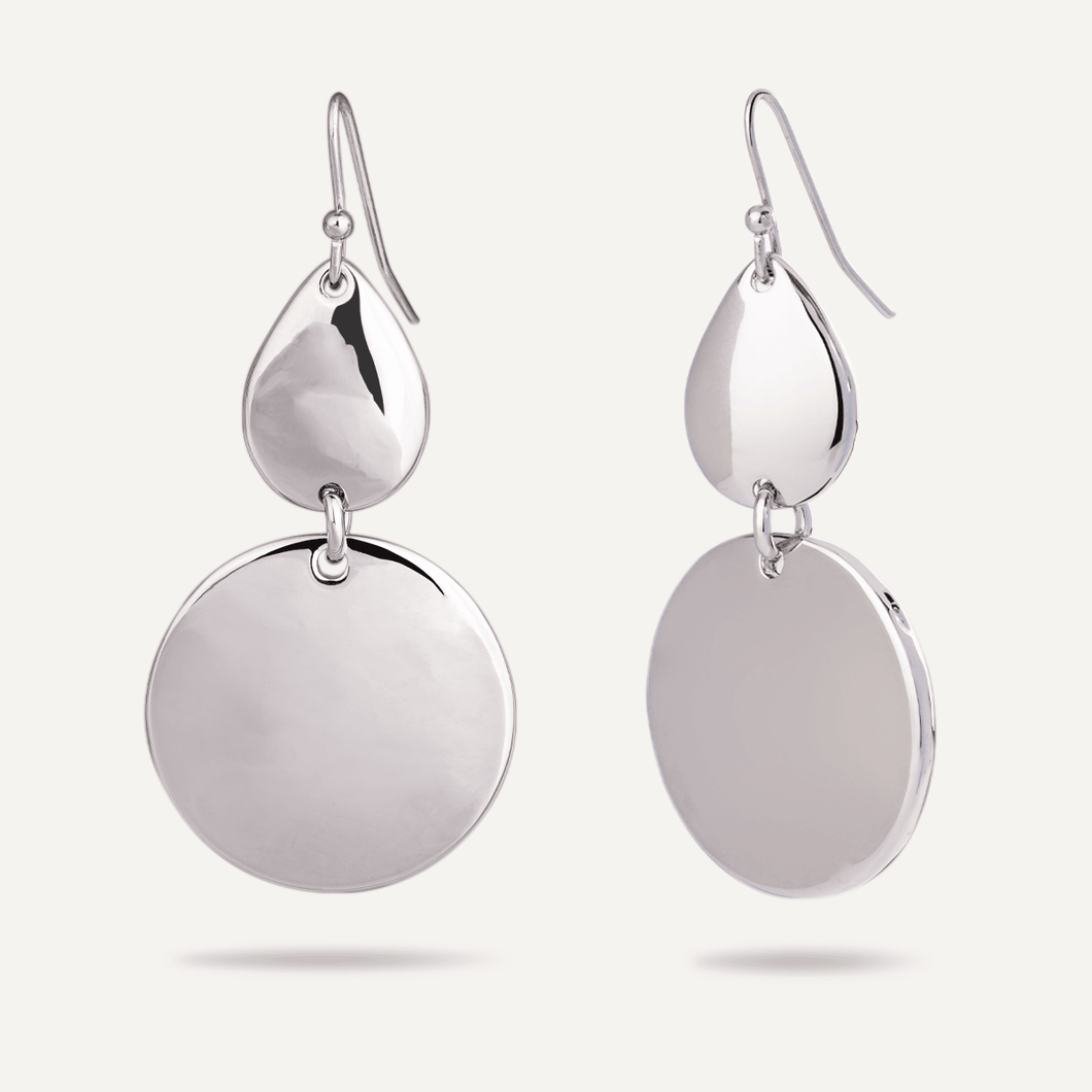 Eternal Geometric Drop Earrings - Silver Rhodium