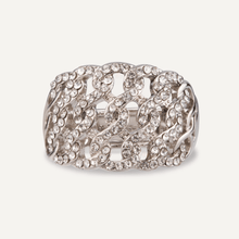 Load image into Gallery viewer, Elizabeth Crystal Ring - Silver Rhodium