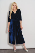 Load image into Gallery viewer, Marlene Velvet Wide Leg Jumpsuit - Navy