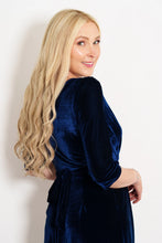 Load image into Gallery viewer, Marlene Velvet Wide Leg Jumpsuit - Navy