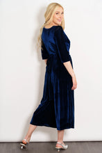 Load image into Gallery viewer, Marlene Velvet Wide Leg Jumpsuit - Navy
