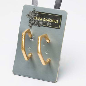 Geometric Hoop Earrings - Gold