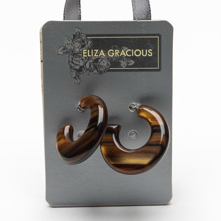 Marbled Effect Chunky Hoop Resin Earrings