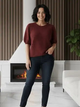 Load image into Gallery viewer, Elin Alpaca Wool Blend Short Sleeve Jumper - Burgundy