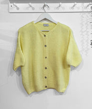 Load image into Gallery viewer, Elin Alpaca Blend Short Sleeve Cardigan - Lemon