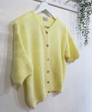Load image into Gallery viewer, Elin Alpaca Blend Short Sleeve Cardigan - Lemon