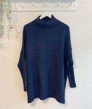 Load image into Gallery viewer, Eliza Ribbed Cowl Neck Jumper - Navy