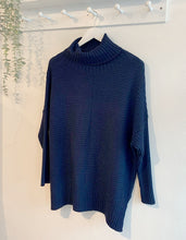 Load image into Gallery viewer, Eliza Ribbed Cowl Neck Jumper - Navy
