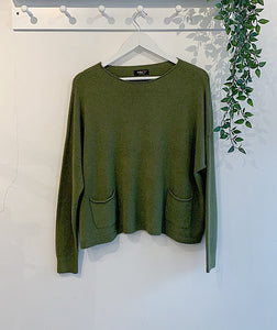 Elsa Two Pocket Jumper - Bosco Green