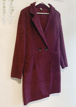Load image into Gallery viewer, Elspeth Boucle Double Breasted Coat - Wine