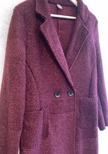 Load image into Gallery viewer, Elspeth Boucle Double Breasted Coat - Wine