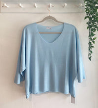Load image into Gallery viewer, Erin Fine Knit V Neck Jumper - Sky Blue
