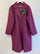 Load image into Gallery viewer, Grace Coat with Ruffle Brooch - Magenta