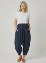 Load image into Gallery viewer, Eliza Harem Cotton Trousers - Navy