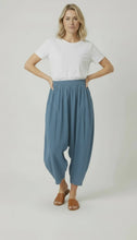 Load image into Gallery viewer, Eliza Harem Cotton Trousers - Light Blue Denim