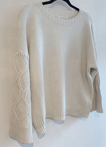 Ingrid Aran Knit Detail Jumper - Cream
