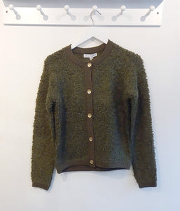 Red Button Jolie Cotton & Wool Blend Boucle Jacket - Army Green