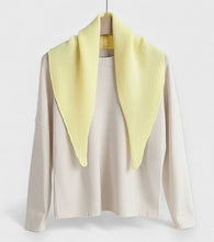 Load image into Gallery viewer, Juliette Striped Wool Blend Triangle Neck Scarf - Navy &amp; Grey