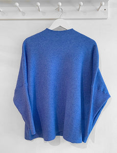 Lara Turtle Neck Batwing Jumper - Cornflower Blue