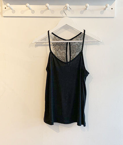 ICHI Like Lace Panel Camisole - Black