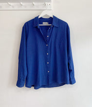 Load image into Gallery viewer, ICHI Linno Linen Blend Long Sleeve Shirt - Sodalite Blue