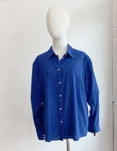 Load image into Gallery viewer, ICHI Linno Linen Blend Long Sleeve Shirt - Sodalite Blue