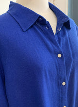 Load image into Gallery viewer, ICHI Linno Linen Blend Long Sleeve Shirt - Sodalite Blue