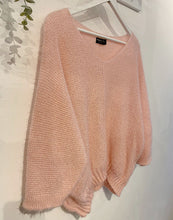 Load image into Gallery viewer, Lizzie Boucle V Neck Jumper - Pale Pink