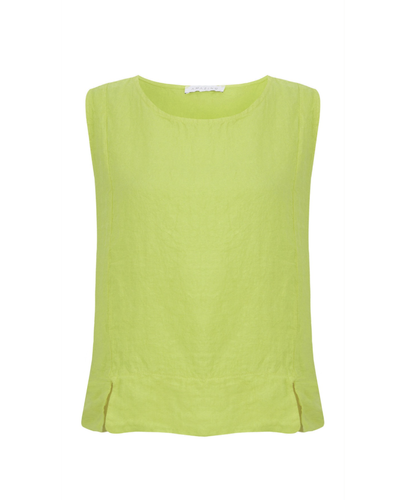Amazing Woman Lucie Linen Sleeveless Top - Lime