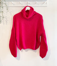 Load image into Gallery viewer, Mia Mohair Roll Neck Jumper - Hot Pink