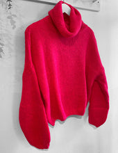 Load image into Gallery viewer, Mia Mohair Roll Neck Jumper - Hot Pink
