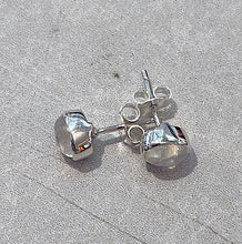 Load image into Gallery viewer, Moonstone Gemstone &amp; Sterling Silver Stud Earrings