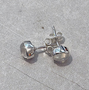 Moonstone Gemstone & Sterling Silver Stud Earrings