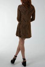 Load image into Gallery viewer, Zeena Lurex Animal Print Swing Dress