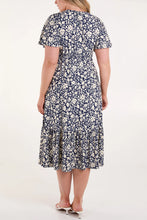 Load image into Gallery viewer, Rosie Floral Print Midi Dress - Navy &amp; White