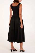 Load image into Gallery viewer, Clara Cotton Blend Sleeveless Midi Dress - Black