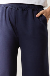 Greta Wide Leg jogger Trousers - Navy