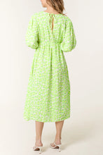 Load image into Gallery viewer, Aleks Cotton Cheesecloth Leopard Print Midi Dress - Lime &amp; Yellow