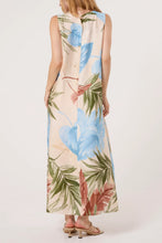 Load image into Gallery viewer, Sabrine Tropical Leaf Print Sleeveless Maxi Dress