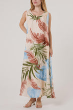 Load image into Gallery viewer, Sabrine Tropical Leaf Print Sleeveless Maxi Dress