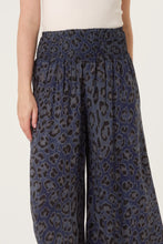Load image into Gallery viewer, Amara Leopard Print Culotte Trousers - Navy
