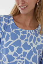 Load image into Gallery viewer, Marcella Cornflower Blue Giraffe Print Midi Dress