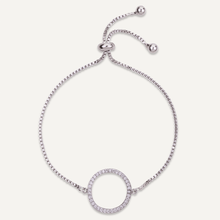 Load image into Gallery viewer, Vivienne Circle Drawstring Bracelet - White Gold