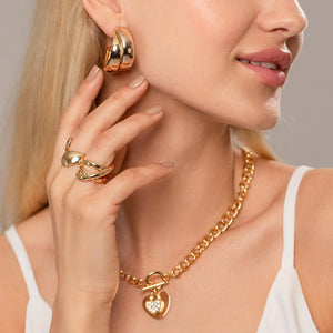 Vivienne Demi Double Hoop Earrings - Gold Plated