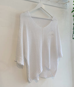 Rachelle Open Stitch Jumper - White