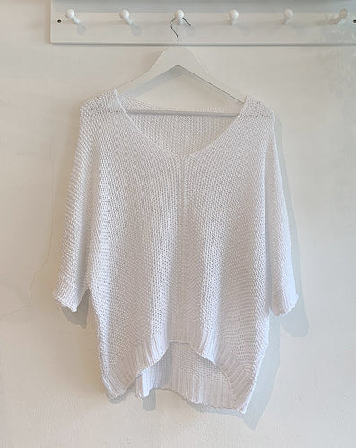 Rachelle Open Stitch Jumper - White