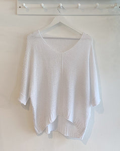 Rachelle Open Stitch Jumper - White