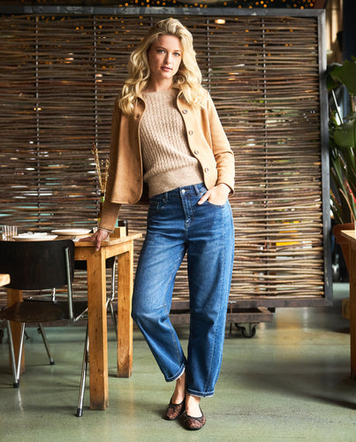 Red Button Caitlin Sidepatch Jeans - Dark Blue Used Stone
